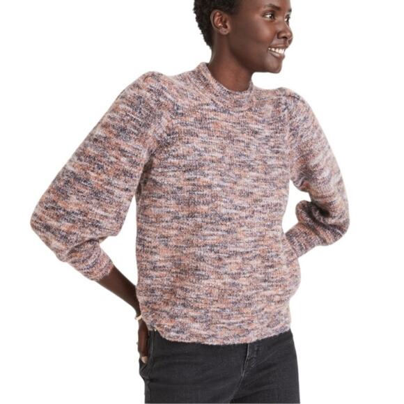 Madewell NWT Space-Dyed Eaton Puff-Sleeve Pullover Sweater Size S Wool Blend - Picture 2 of 11